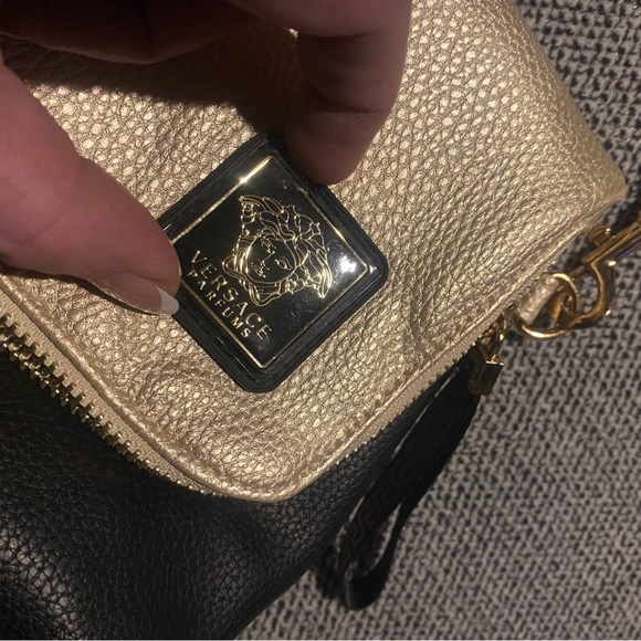 Versace Two-Tone Gold and Black Crossbody with Medusa logo & Key Strap(s) - Picture 16 of 16